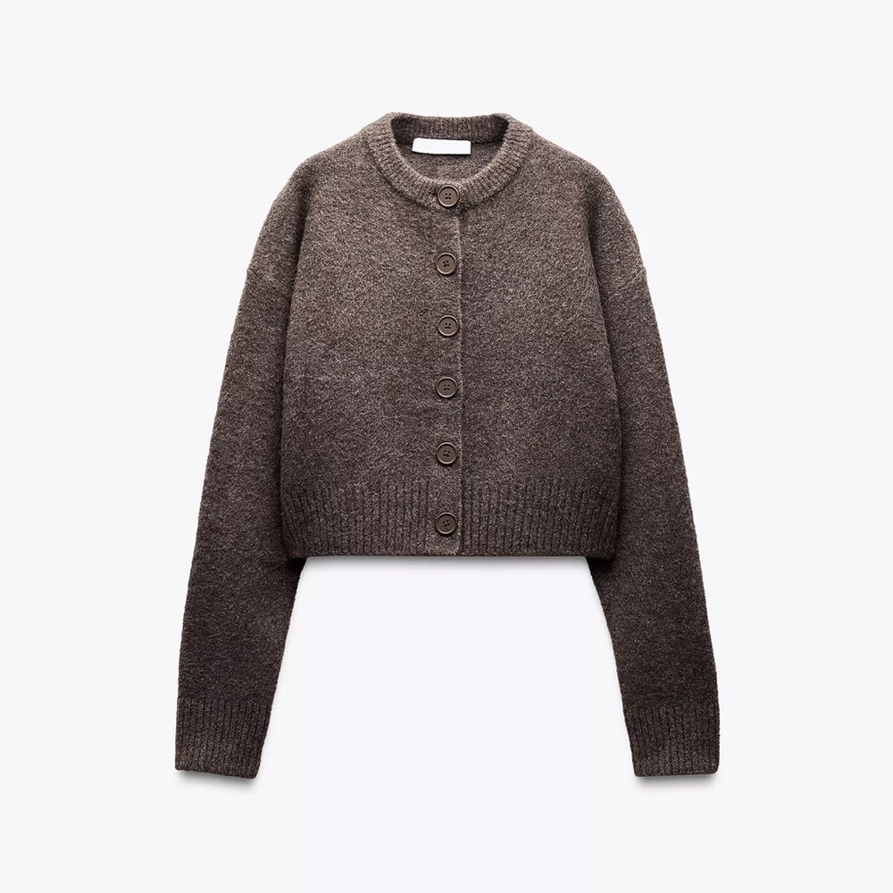 Soft knit zara cardigan brown